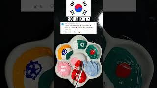 Japan, South Korea, Pakistan, bangladesh, india and turkey flags colors mixing demand on a fan