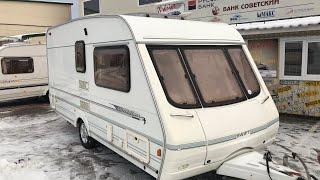 Обзор прицеп дача, прицеп для проживания. Swift Meridian 480 Luxe. Трёх местный.