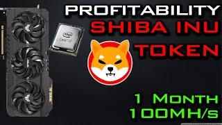 Shiba Inu Mining Profitability - 100MH/s - 30 Days