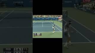 Federer - Lopez Epic Passing Shot