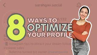 Optimize your Instagram Profile in 8 WAYS | MORE Followers and BETTER Results!