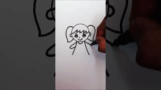 How to Draw a Cute Little Baby Girl | Easy Girl Drawing #shorts