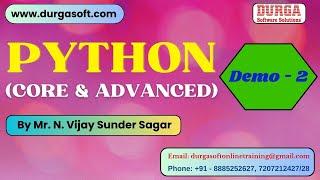 PYTHON tutorials || Demo - 2 || by Mr. N. Vijay Sunder Sagar On 07-01-2025 @8PM IST