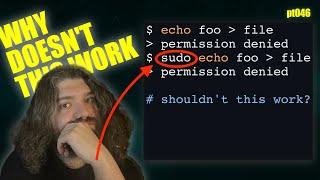 Why `sudo echo` still gets Permission Denied - `sudo echo` in Bash - You Suck at Programming #046