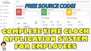 Complete Time Clock Application For Employees using PHP MySQL | Free Source Code Download