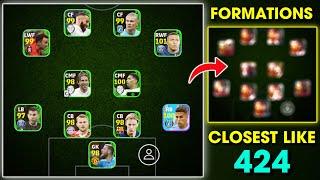 How to Get Closest Formations to 424 in eFootball 2024 mobile  !! eFootball Best Formations