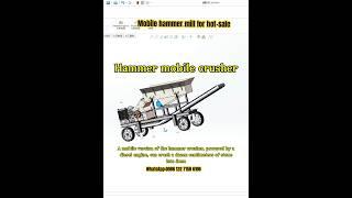 Popular mobile hammer crusher, stone powder and sand making machine mill powered by diesel engine