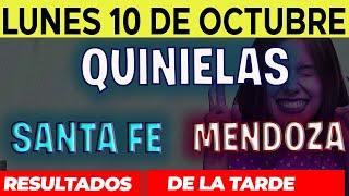 Resultados Quinielas Vespertinas de Santa Fe y Mendoza, Lunes 10 de Octubre