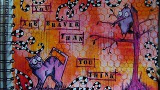 Mixed Media Art Journal Page - Braver Than You Think - Art Journaling