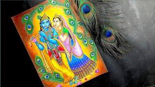 Radha krishna drawing/krishna drawing/radha krishna painting/Radha Krishna holi drawing easy