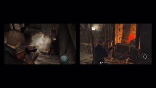 RE4 Vs RE4 Remake, Side-by-Side Gameplay, Cabin Fight