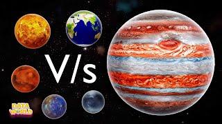 Jupiter Vs Earth, Mars, Mercury, Venus and Pluto | Solar System