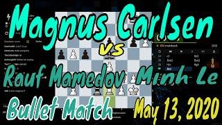  DrNykterstein Magnus Carlsen vs vs GM Rauf Mamedov/ IM Minh Le || Bullet Matchups || May 13, 2020