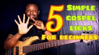 5 SIMPLE GOSPEL BASS LICKS FOR BEGINNERS & INTERMEDIATE|#bassplayer #gospel #tutorial