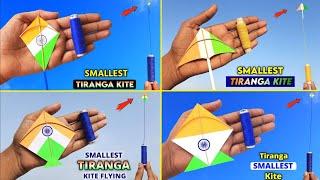 4 Smallest tiranga kite , how to make tricolour kite , worlds smallest paper kite