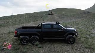 Forza Horizon 5: Big Black Truck Jumps From The Mountain