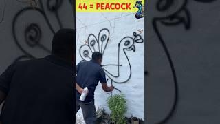 Draw a cute peacock using 44 #art #shorts