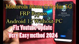 Motorola Moto G Stylus 5G FRP Unlock/Bypass Google Account Lock Android 12 Without PC||Free 2024