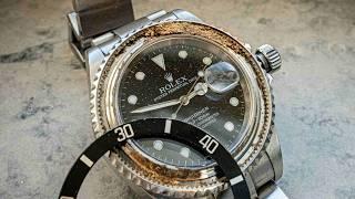 Restoration $8500 Rolex Submariner Luxury Watch - Polishing Case Bracelet - Dirty - ASMR