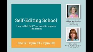 Self-Editing School: How to Self-Edit Your Novel to Improve Readability with JoEllen Nordstrom