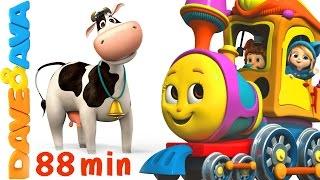  Farm Animals Train | Learn Farm Animals & Animal Sounds | Educational Videos from Dave and Ava 