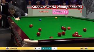 Snooker World Championships Ronnie O’Sullivan Vs Ryan Day ( frame 13 ).