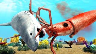 NEW Colossal Squid Fights Sharks - Animal Revolt Battle Simulator