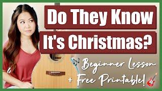 Do They Know It's Christmas?  Band Aid 20  Beginner Guitar Lesson EASY Tutorial & FREE Guide! 