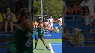 Try the pendulum effect! It’s big in Kyrgios’ serve #tennis #tennistip #tenniscoach