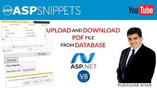 Upload and Download PDF file from Database in ASP.Net using VB.Net