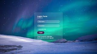 Glassmorphic Login Form with Html & CSS | Glassmorphism Login Form using CSS3