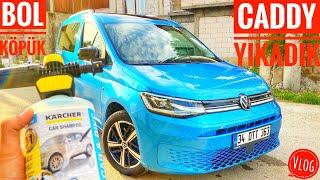 YENİ VOLKSWAGEN CADDY BAHÇEDE YIKIYORUZ | BOL KÖPÜKLÜ VİDEO | KARCHER K2 | VLOG