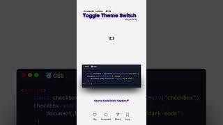 Toggle Theme Switch #codewith_muhilan #css #coding