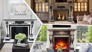 Luxury Classical Natural Stone Carved Different Colorful Marble Fireplace Mantel Surround Ideas