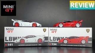 Rare Lambos! Mini GT - Japan ToysRUs LB Works Lamborghini Huracan GT - #134 & #141 REVIEW