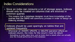 Topic 07, Part 08 - Index Considerations and Guidelines