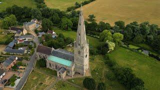 Buckinghamshire - St Peter & St Paul Church, Olney - Aerial Views - 4K