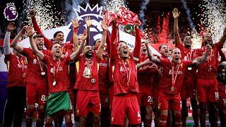 CHAMPIONS! LIVERPOOL LIFT THE PREMIER LEAGUE TROPHY 