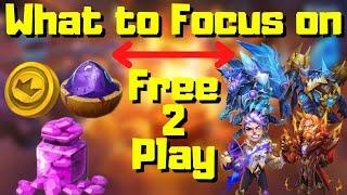 Free 2 Play Castle Clash | What to Focus on