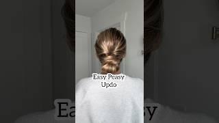 Easy Peasy Low Bun Updo! #updo #hairhack #hairshorts