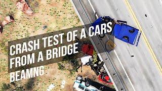 Beamng drive Crash test of a cars from a bridge. KILLING BRIDGE beamng drive.