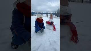 Hello everyone! Straight from snowy Austria, Max is here with Mr. Snowman! #hashtagholidays