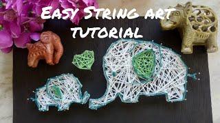 Baby and Mumma Elephant | String Art | Step by step Tutorial | SwagatArt