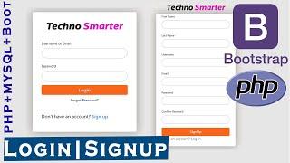 Registration and login forms in PHP with MYSQL and Bootstrap | Responsive - Hindi