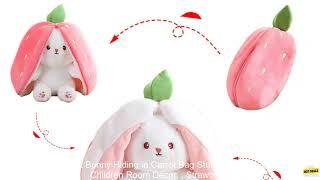 1005005316811210 20 45cm New Strawberry Rabbit Plush Toys Kawaii Soft Bunny Hiding in C