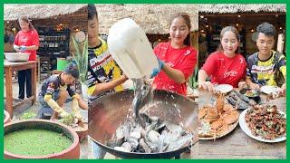 "Catfish, Parrot Crab, Ocean Crab Yummy", Chef Sros & Chef Ny cook together, Cooking with Sros