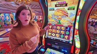 CRAZY Bonus Win on the NEW Dancing Drums Link Slot Machine!