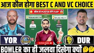 YOR vs DUR Dream11, YOR vs DUR Dream11 Prediction, Yorkshire vs Durham T20 Blast Dream11 Prediction