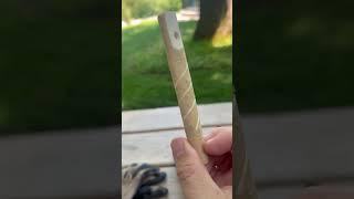 Whittling progress: beginning a triple spiral #whittling #fixedblade #victorinox #edc