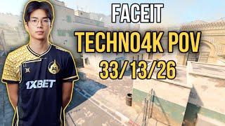 Techno4K POV + VOICE COMMS CS2 FACEIT SUPERMATCH! ( 33/13/26 ) June 13th 2024